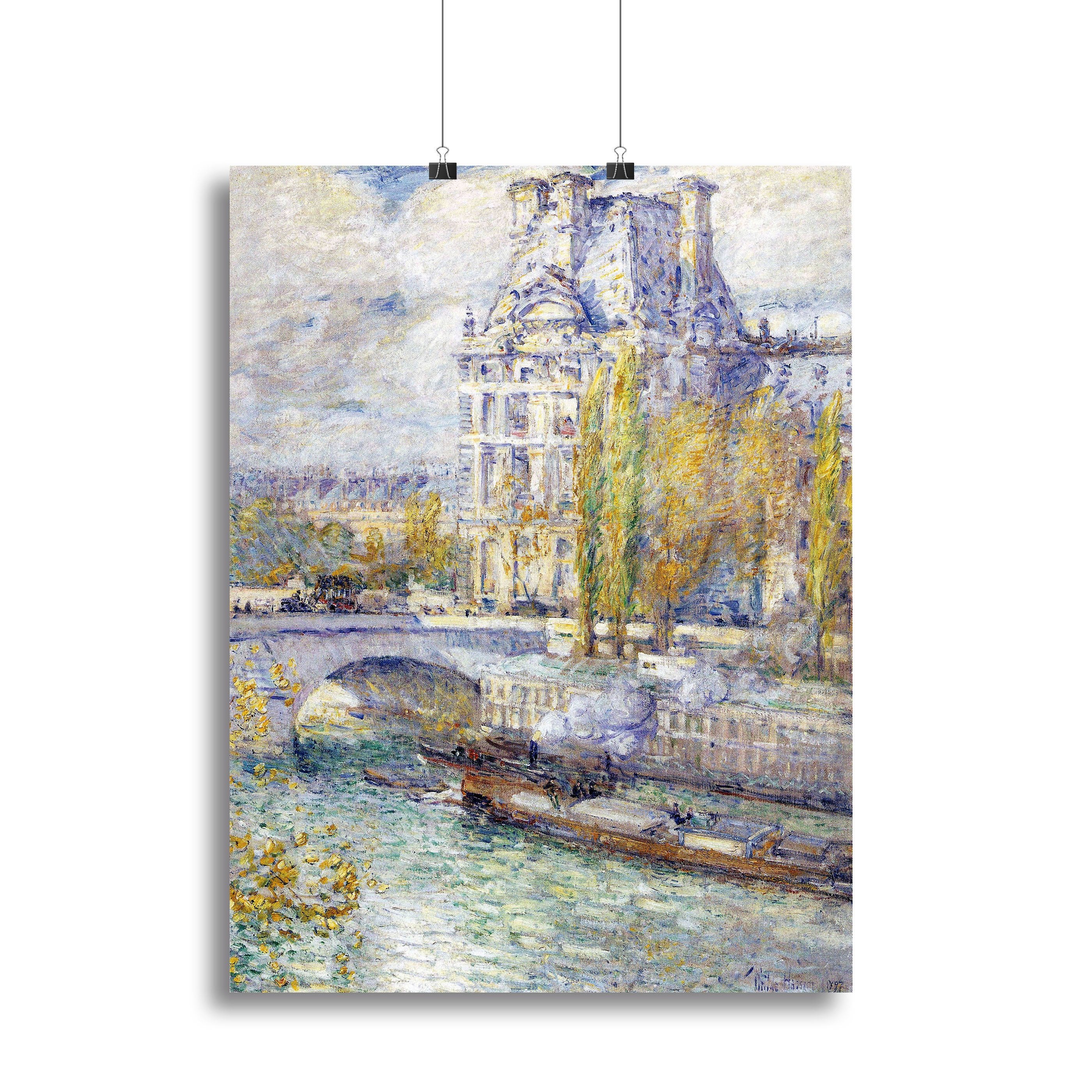 The Louvre on Pont Royal by Hassam Canvas Print or Poster