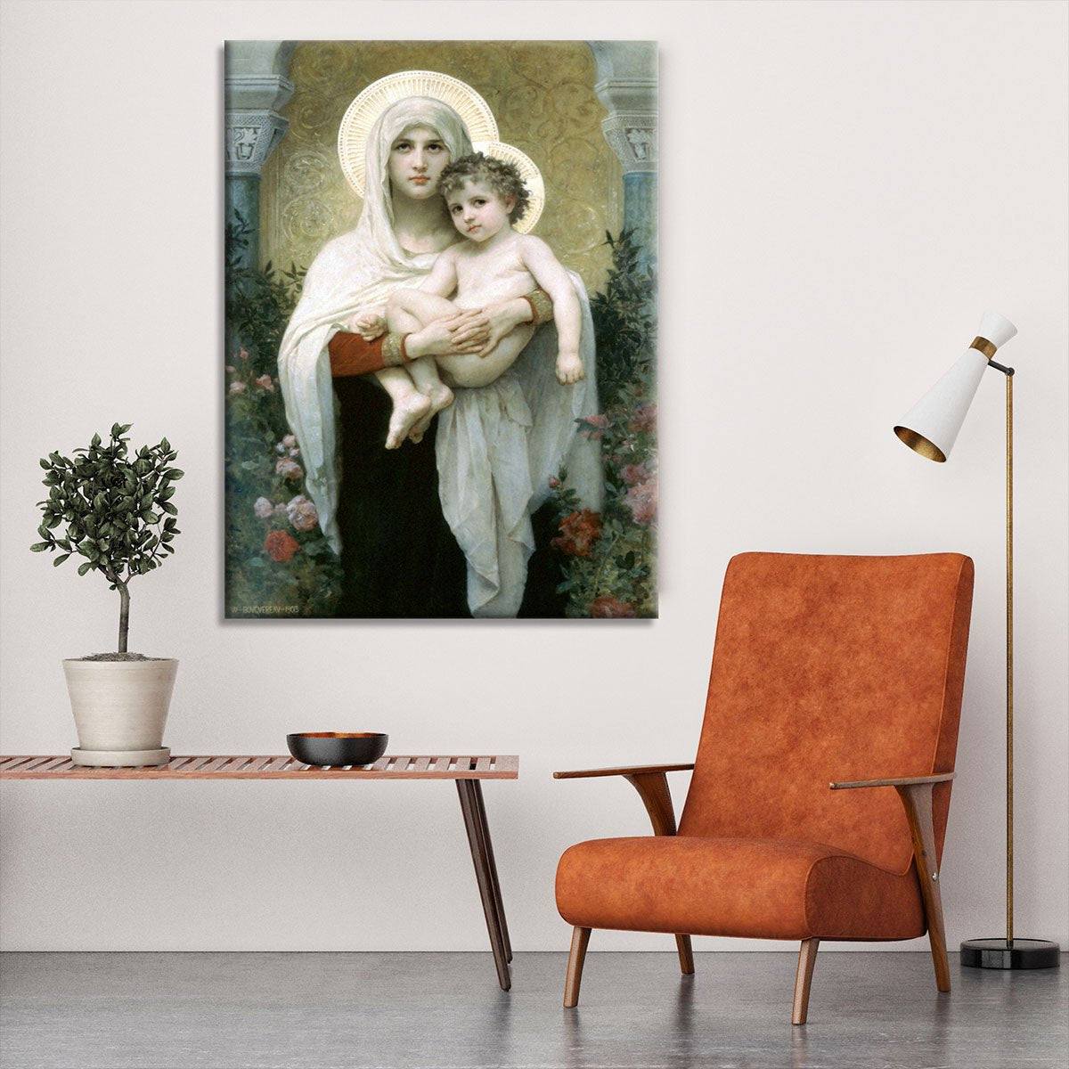 The Madonna of the Roses By Bouguereau Canvas Print or Poster