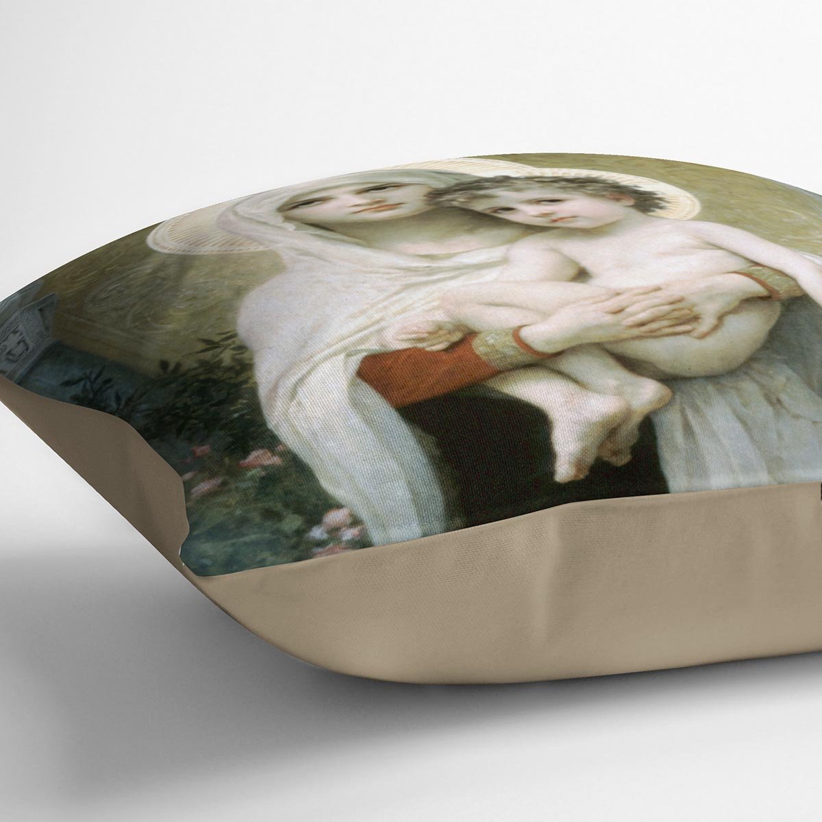 The Madonna of the Roses By Bouguereau Throw Pillow