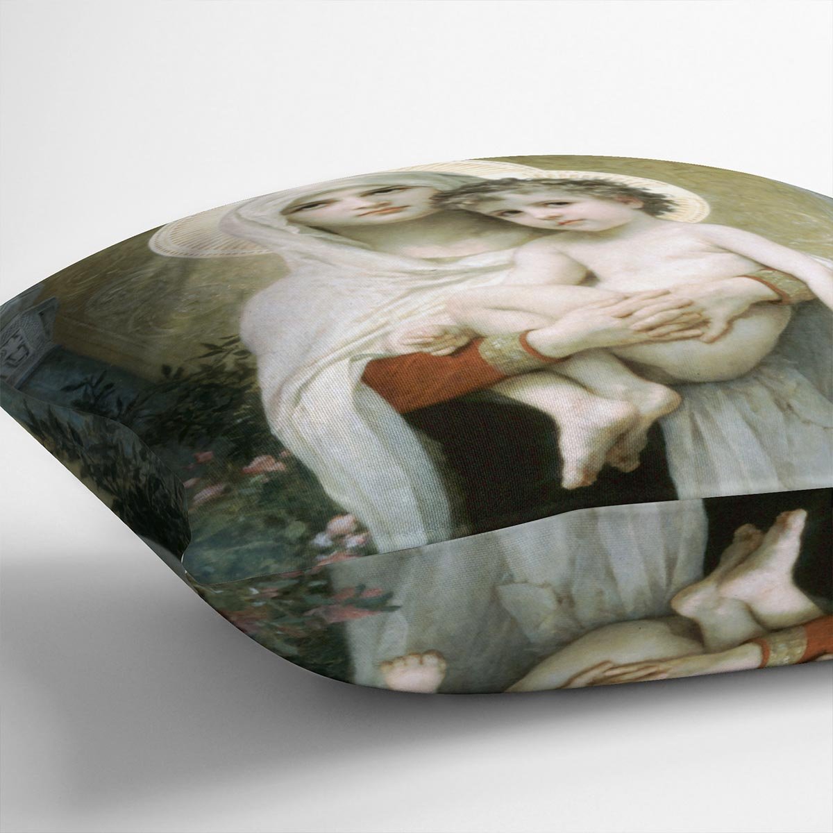 The Madonna of the Roses By Bouguereau Throw Pillow