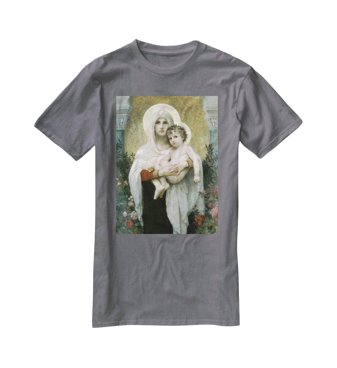 The Madonna of the Roses By Bouguereau T-Shirt - Canvas Art Rocks - 3