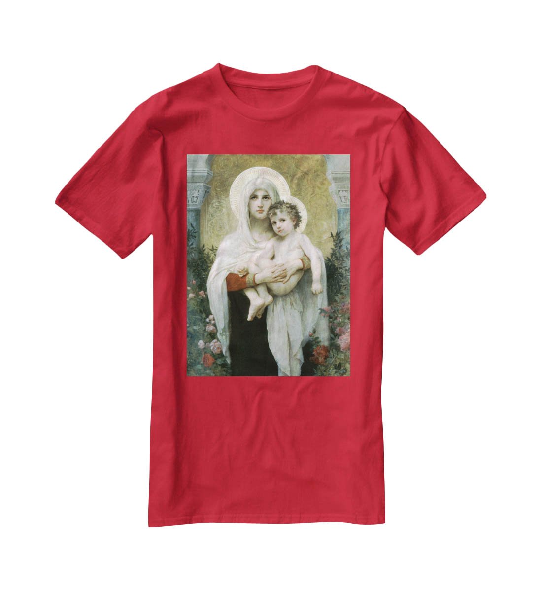 The Madonna of the Roses By Bouguereau T-Shirt - Canvas Art Rocks - 4