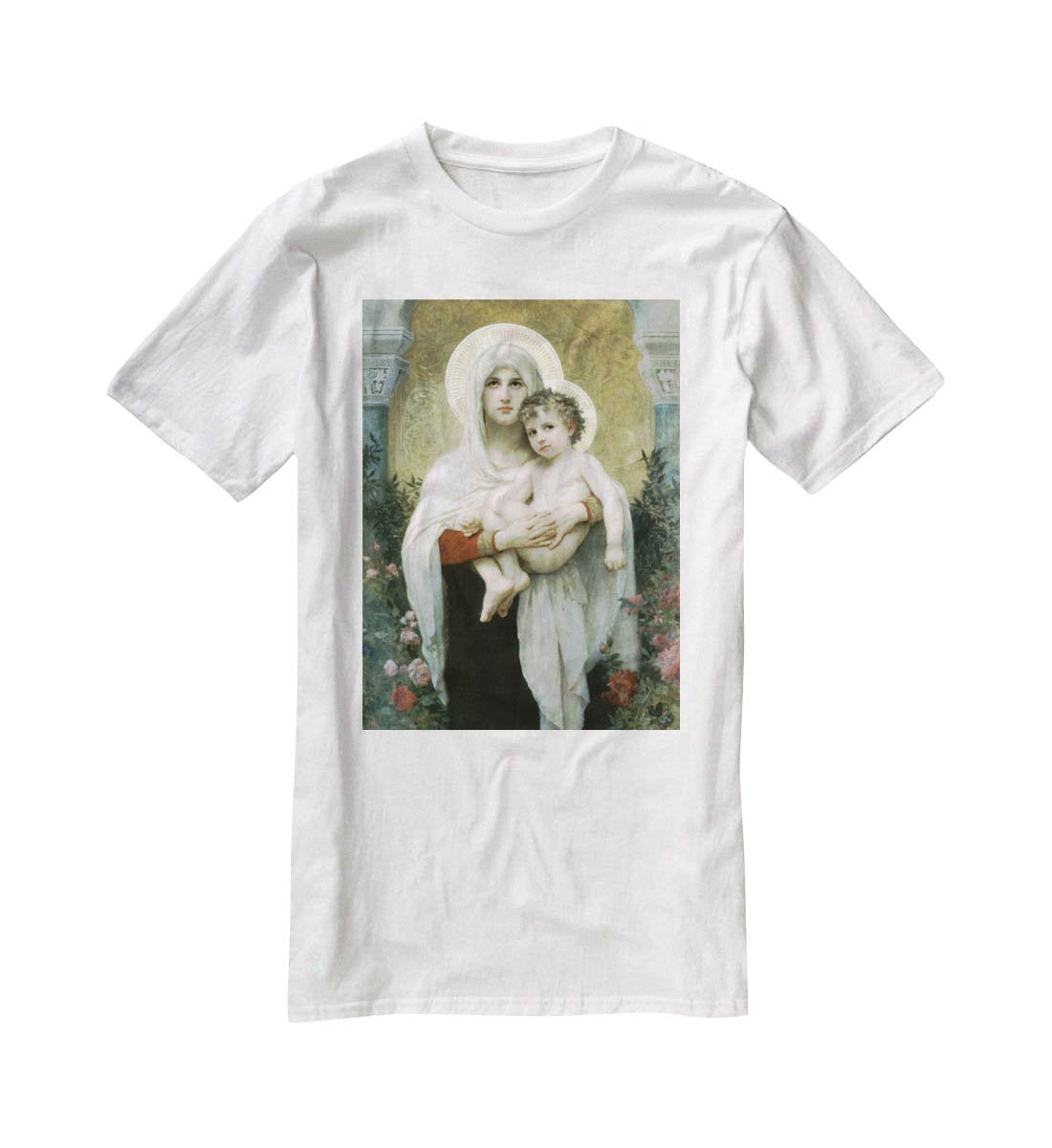 The Madonna of the Roses By Bouguereau T-Shirt - Canvas Art Rocks - 5