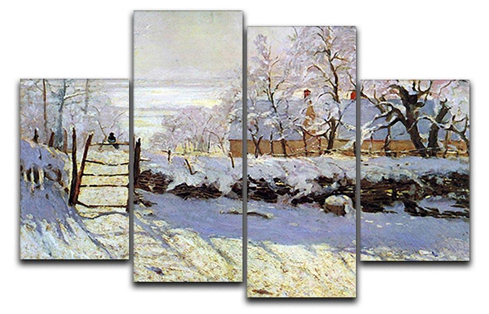 The Magpie by Monet 4 Split Panel Canvas  - Canvas Art Rocks - 1