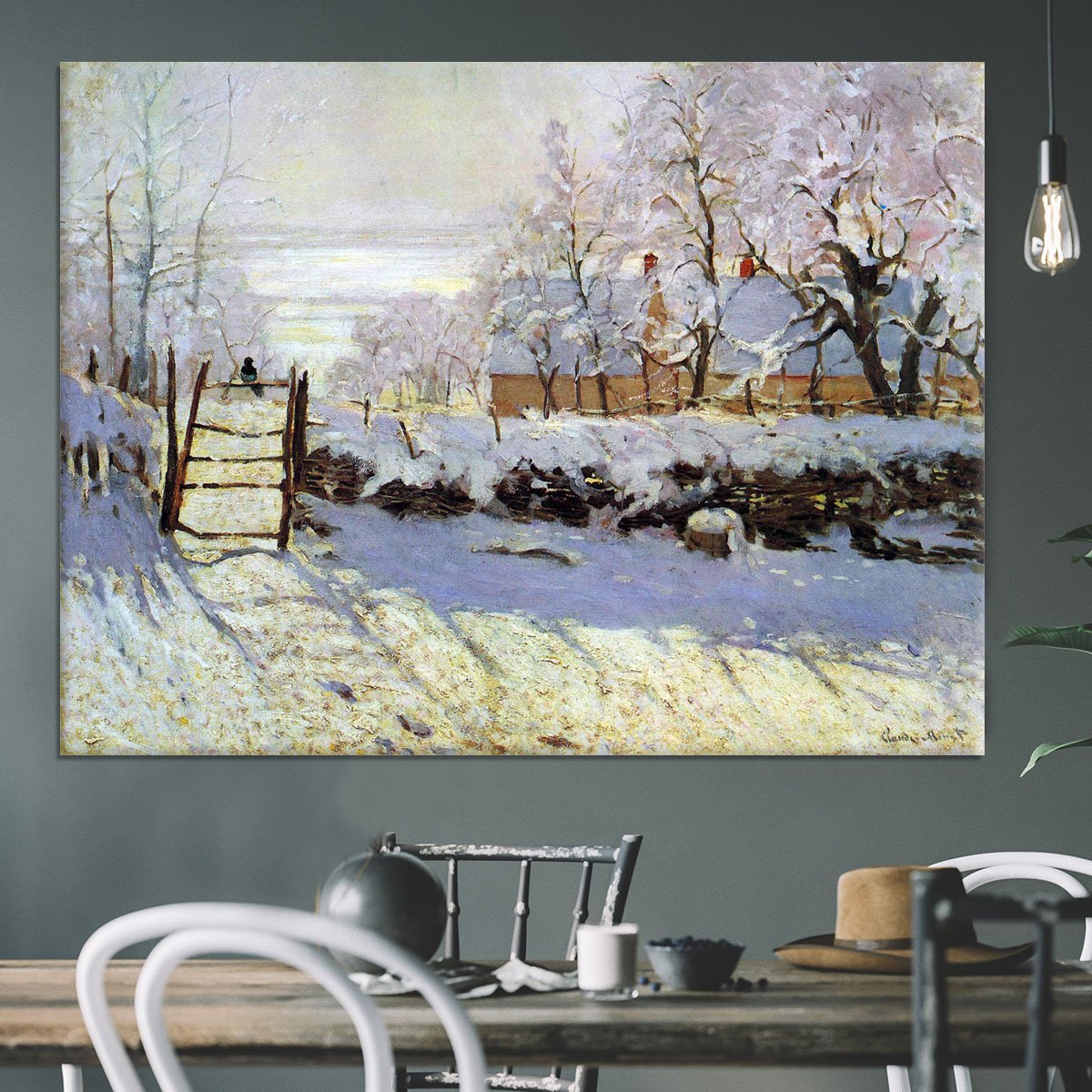 The Magpie by Monet Canvas Print or Poster