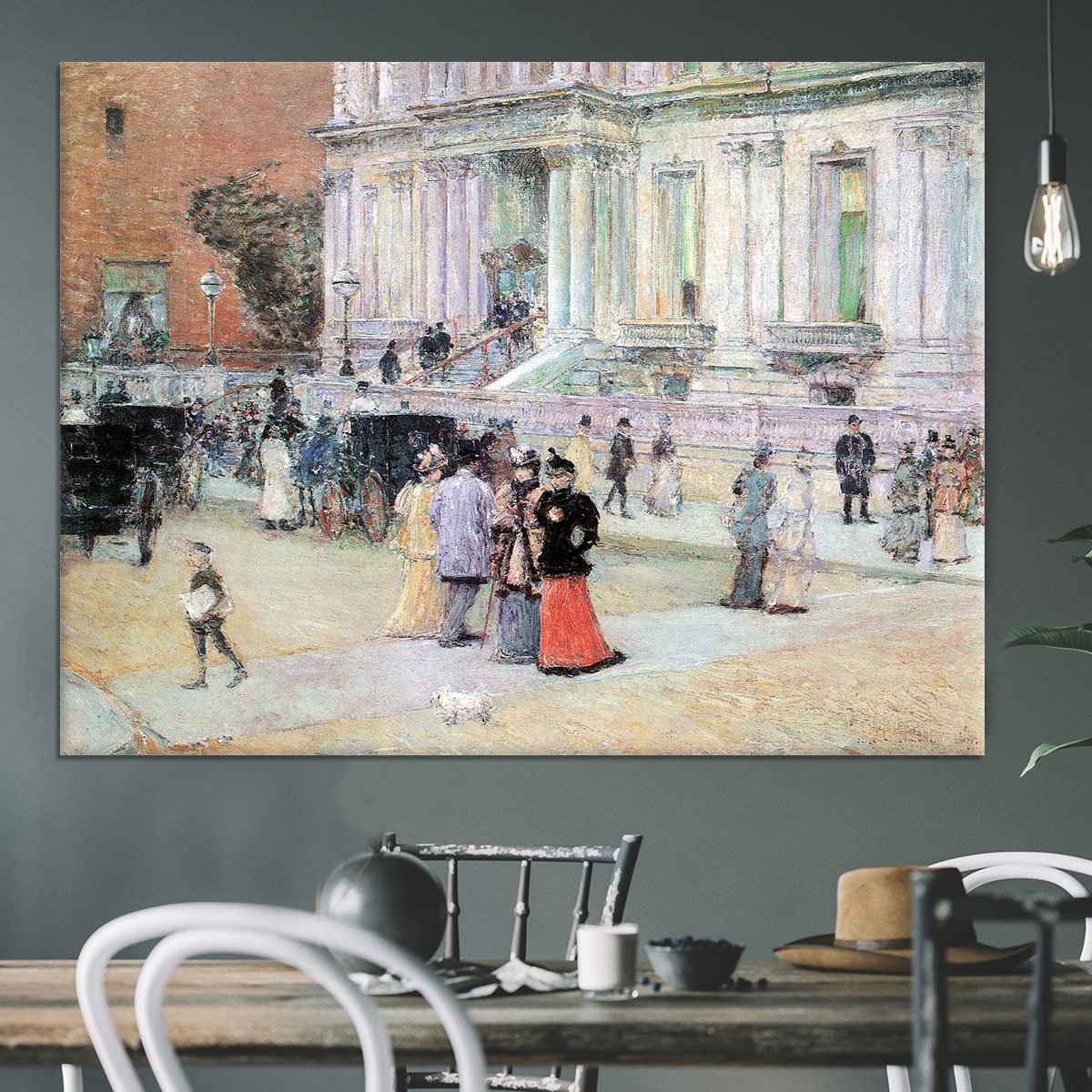 The Manhattan Club The Villa of the Stewarts by Hassam Canvas Print or Poster