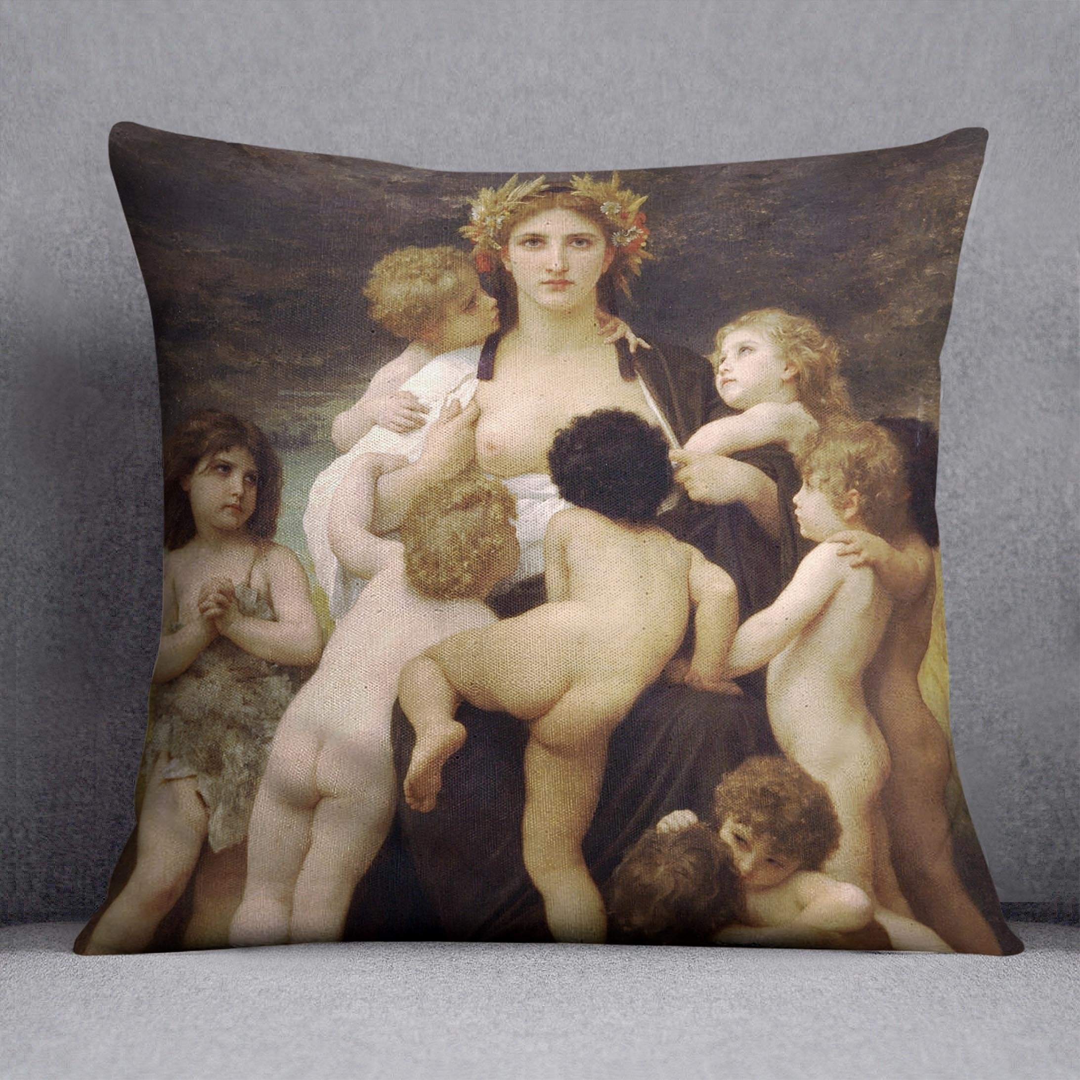 The Motherland By Bouguereau Throw Pillow