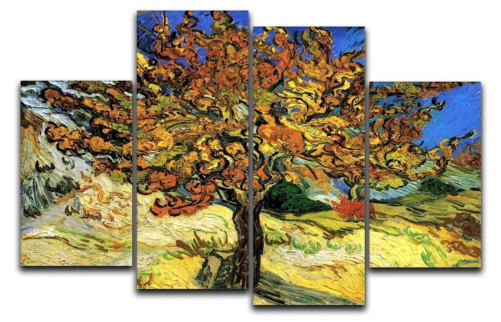 The Mulberry Tree by Van Gogh 4 Split Panel Canvas  - Canvas Art Rocks - 1