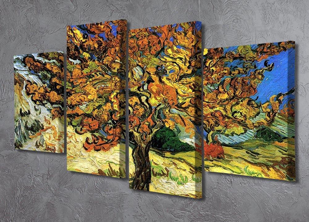 The Mulberry Tree by Van Gogh 4 Split Panel Canvas - Canvas Art Rocks - 2