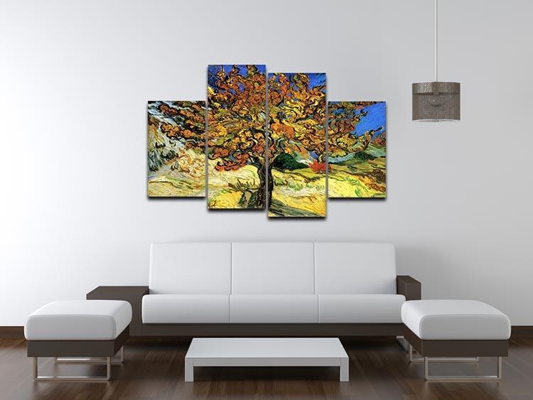 The Mulberry Tree by Van Gogh 4 Split Panel Canvas - Canvas Art Rocks - 3