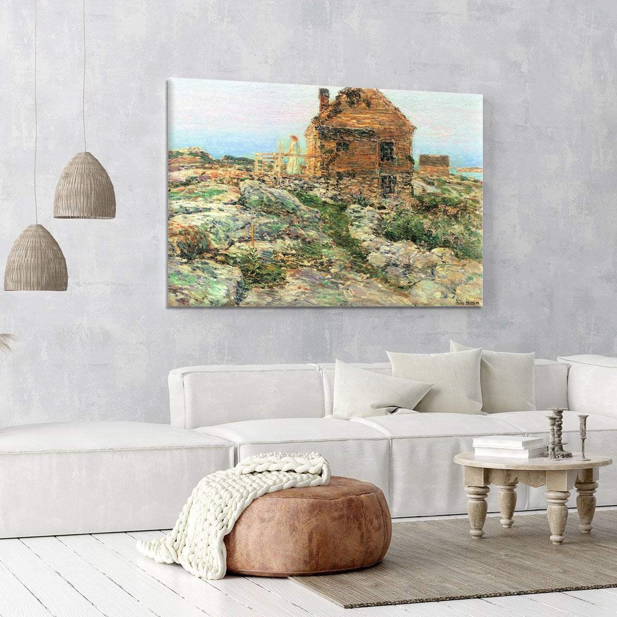 The Norwegian hut by Hassam Canvas Print or Poster