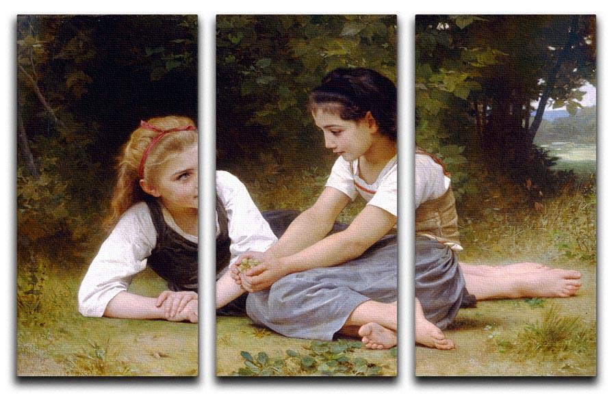 The Nut Gatherers By Bouguereau 3 Split Panel Canvas Print - Canvas Art Rocks - 1