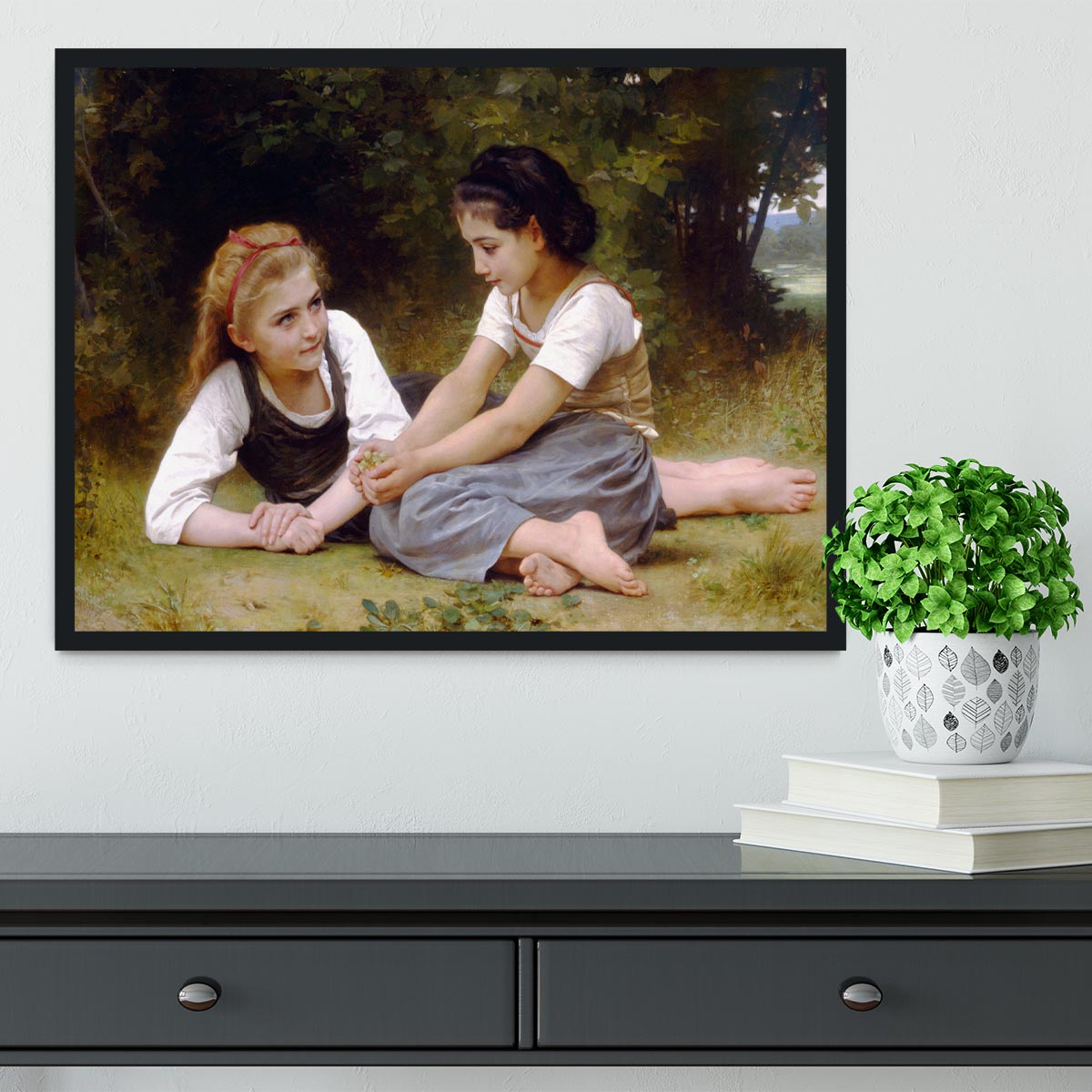The Nut Gatherers By Bouguereau Framed Print - Canvas Art Rocks - 2