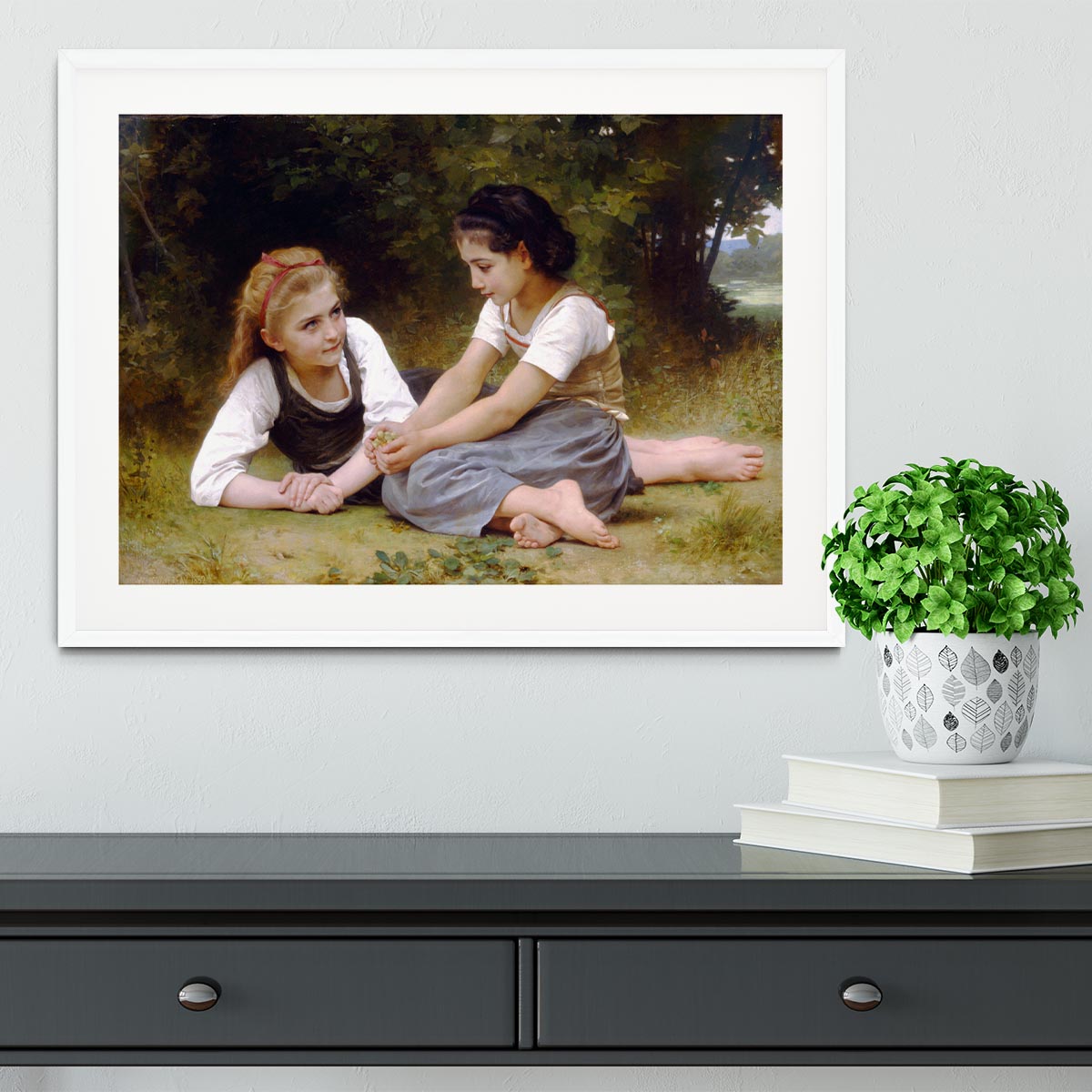 The Nut Gatherers By Bouguereau Framed Print - Canvas Art Rocks - 5