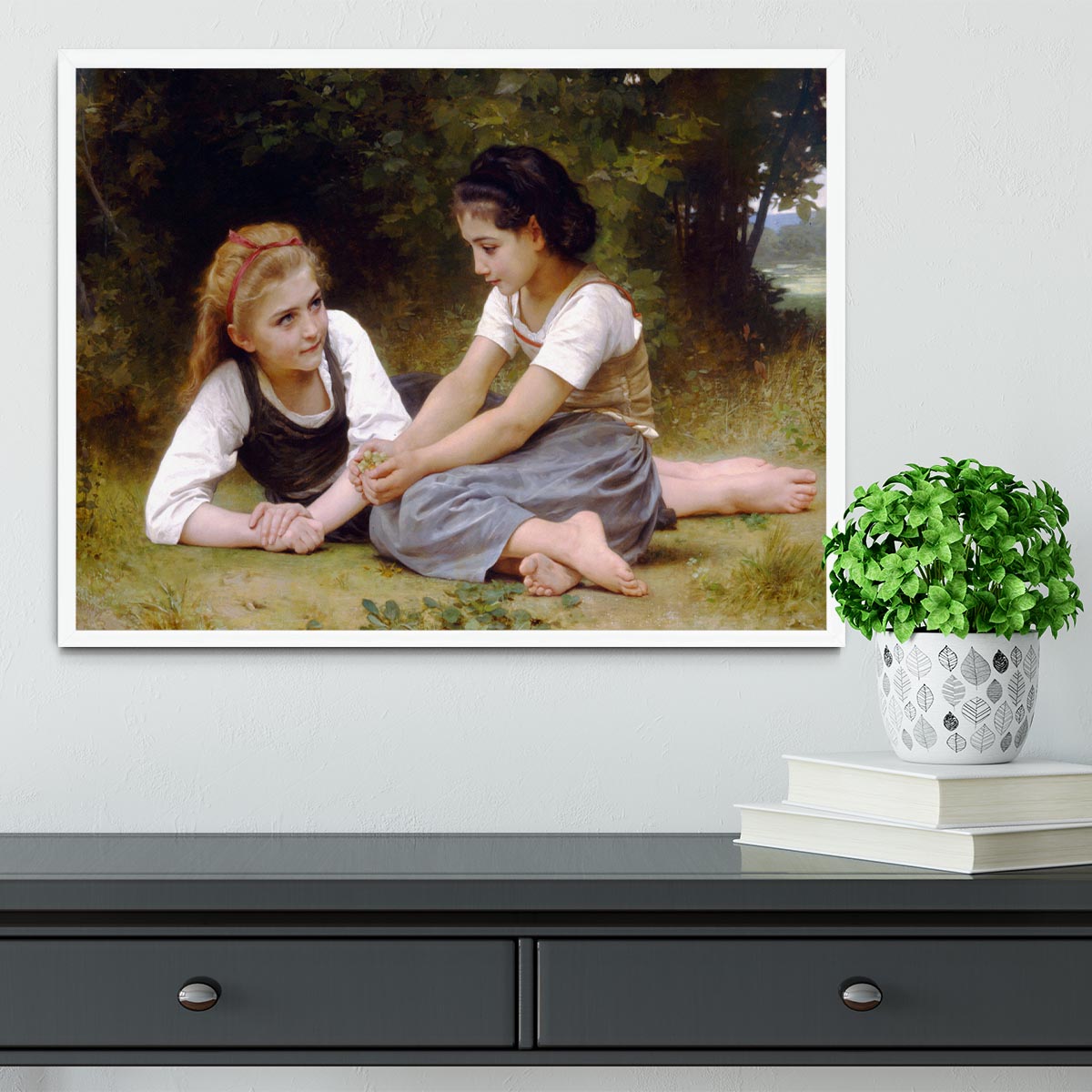 The Nut Gatherers By Bouguereau Framed Print - Canvas Art Rocks -6