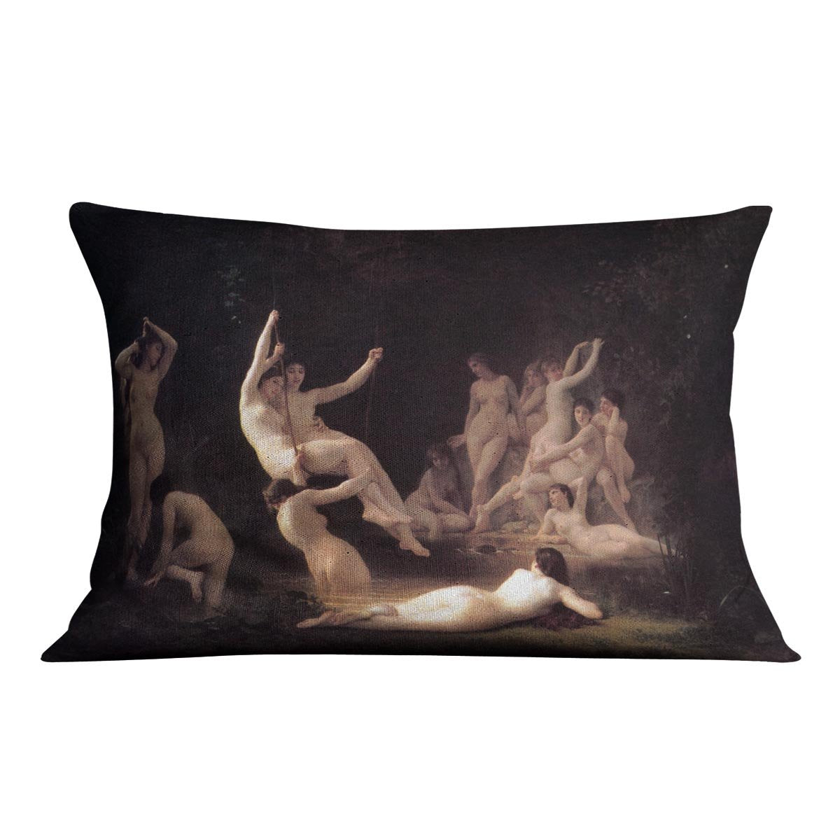 The Nymphaeum By Bouguereau Throw Pillow