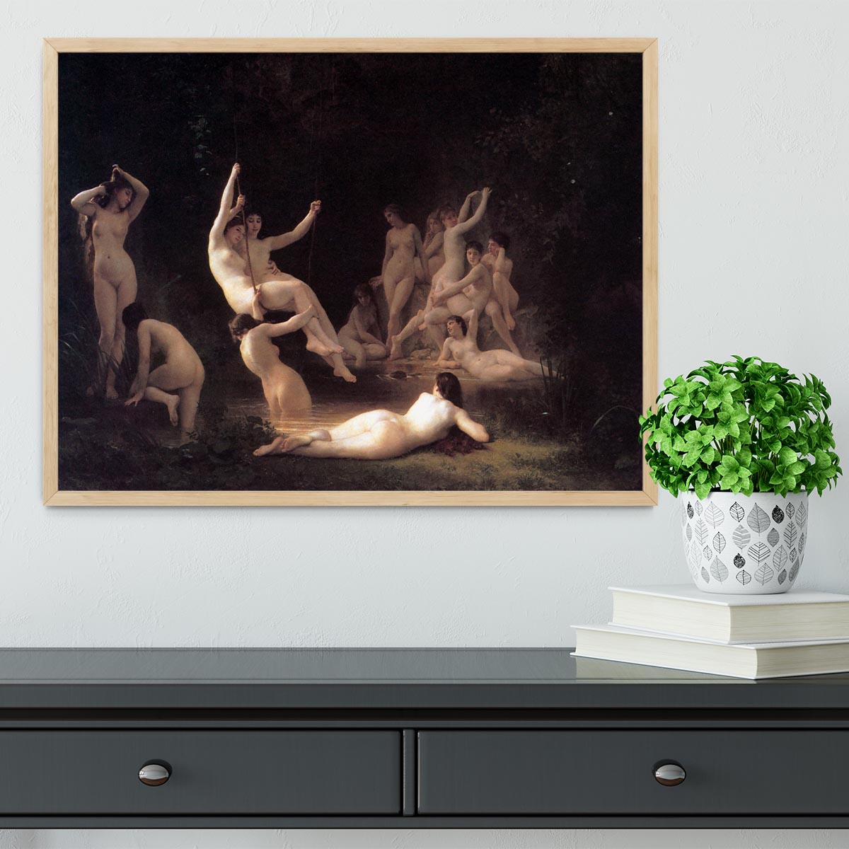 The Nymphaeum By Bouguereau Framed Print - Canvas Art Rocks - 4