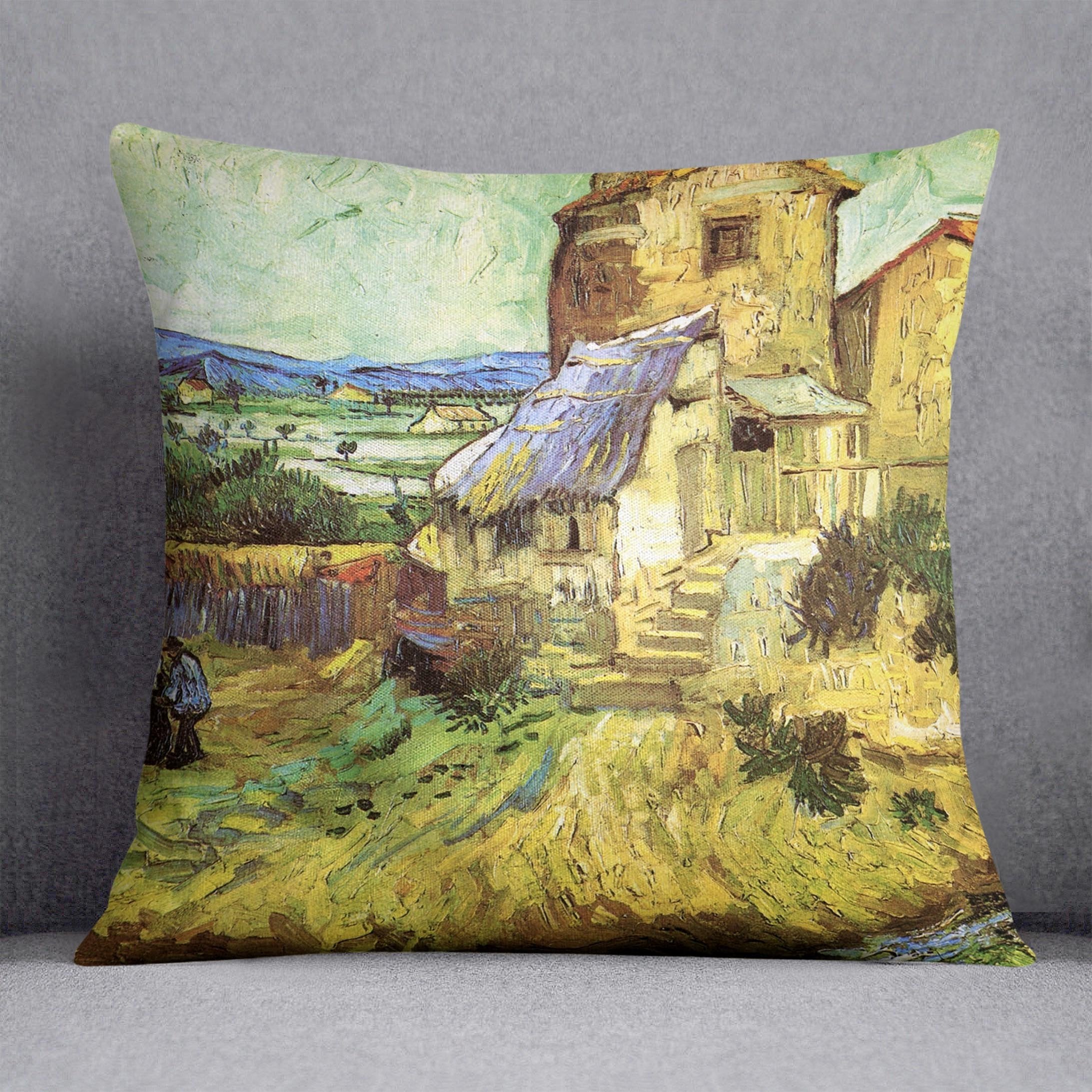 The Old Mill by Van Gogh Throw Pillow