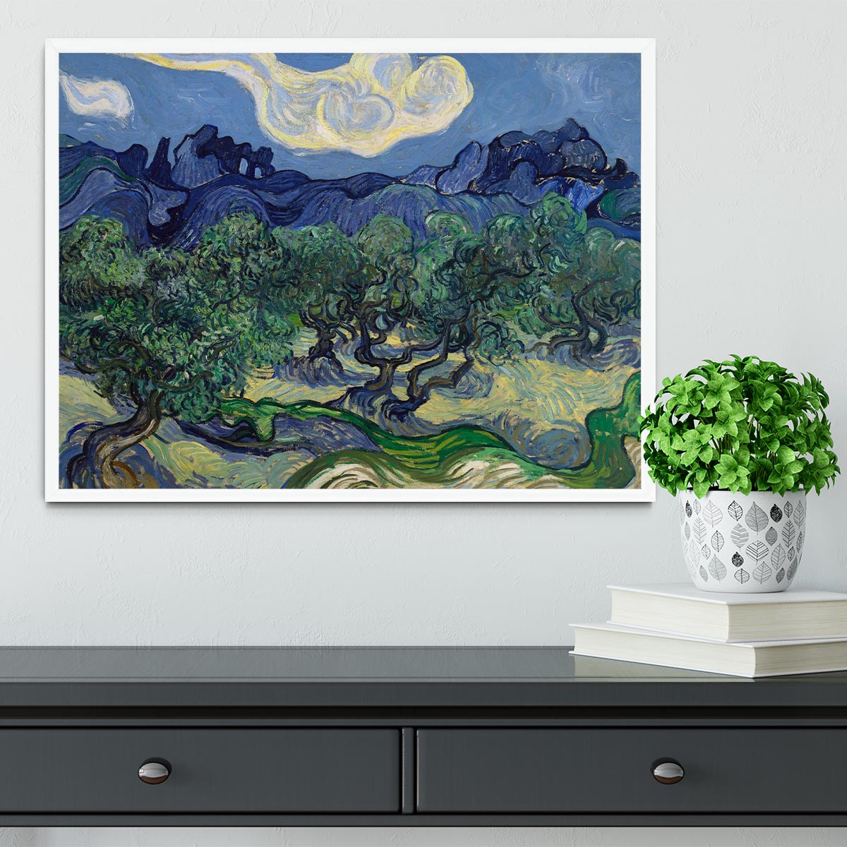 The Olive trees Framed Print - Canvas Art Rocks -6