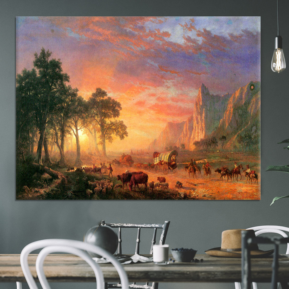 The Oregon Trail by Bierstadt Canvas Print or Poster