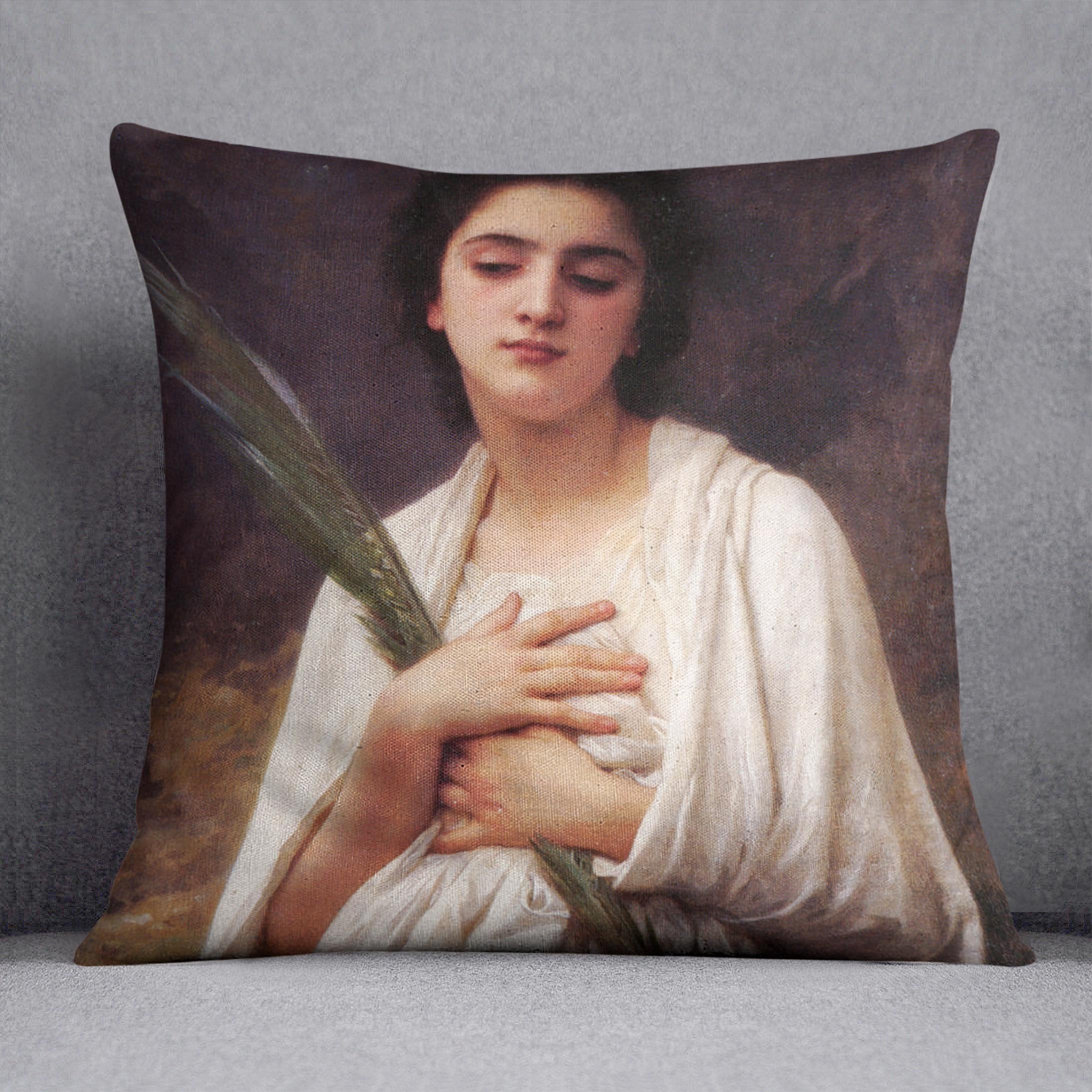 The Palm Leaf By Bouguereau Throw Pillow