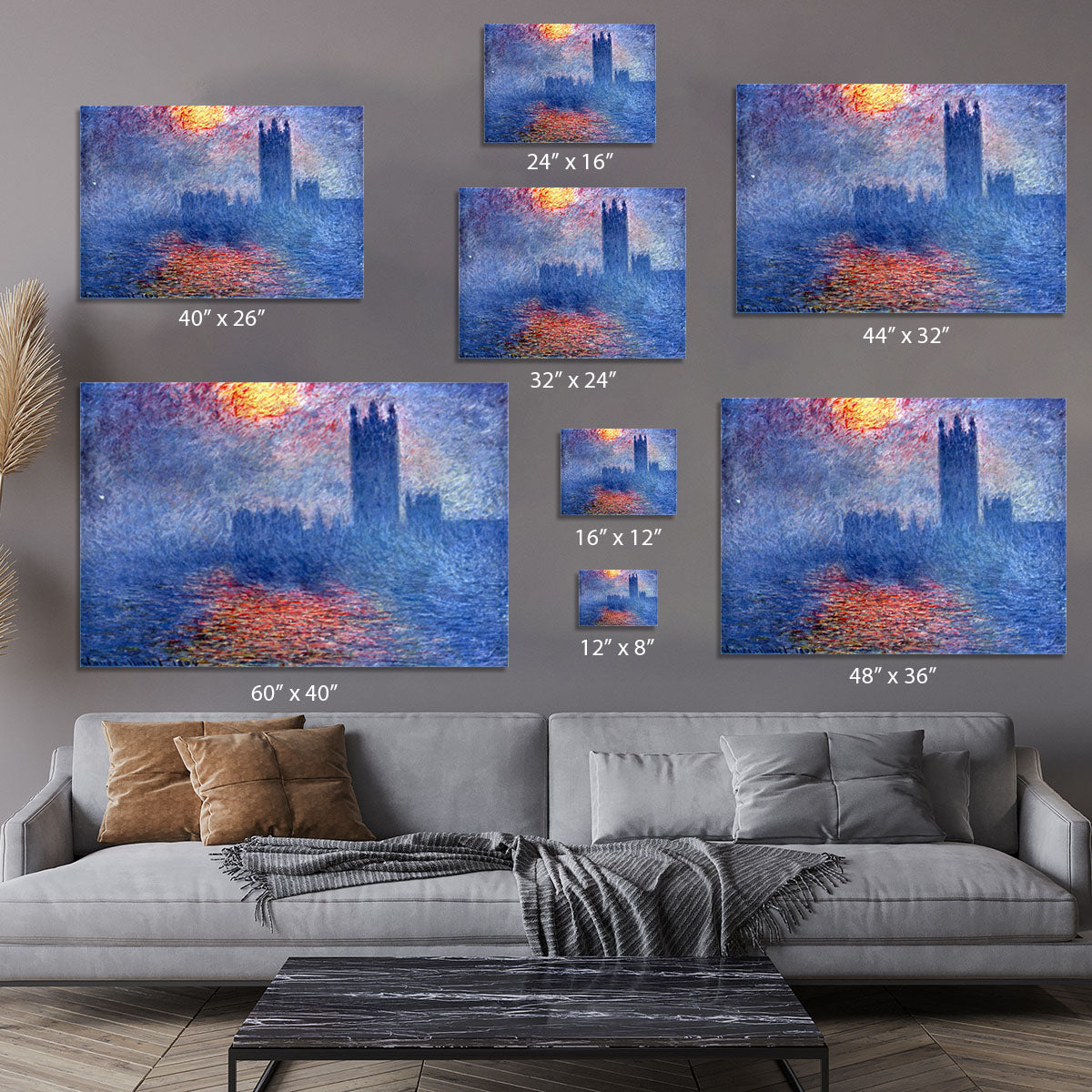 The Parlaiment in London by Monet Canvas Print or Poster - Canvas Art Rocks - 7