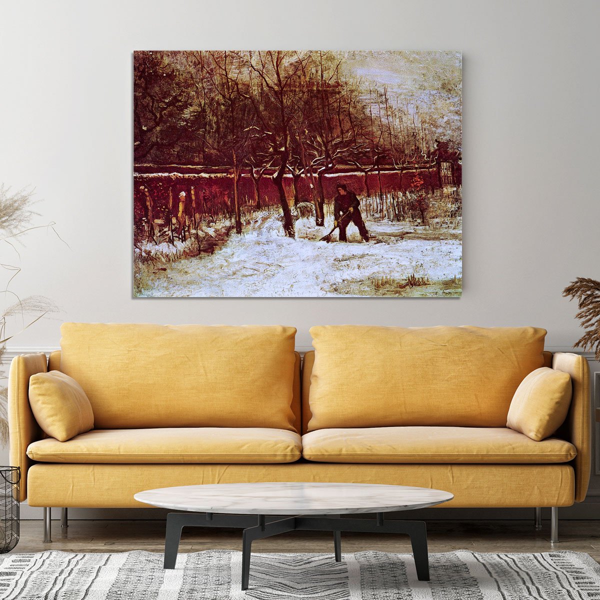 The Parsonage Garden at Nuenen in the Snow by Van Gogh Canvas Print or Poster
