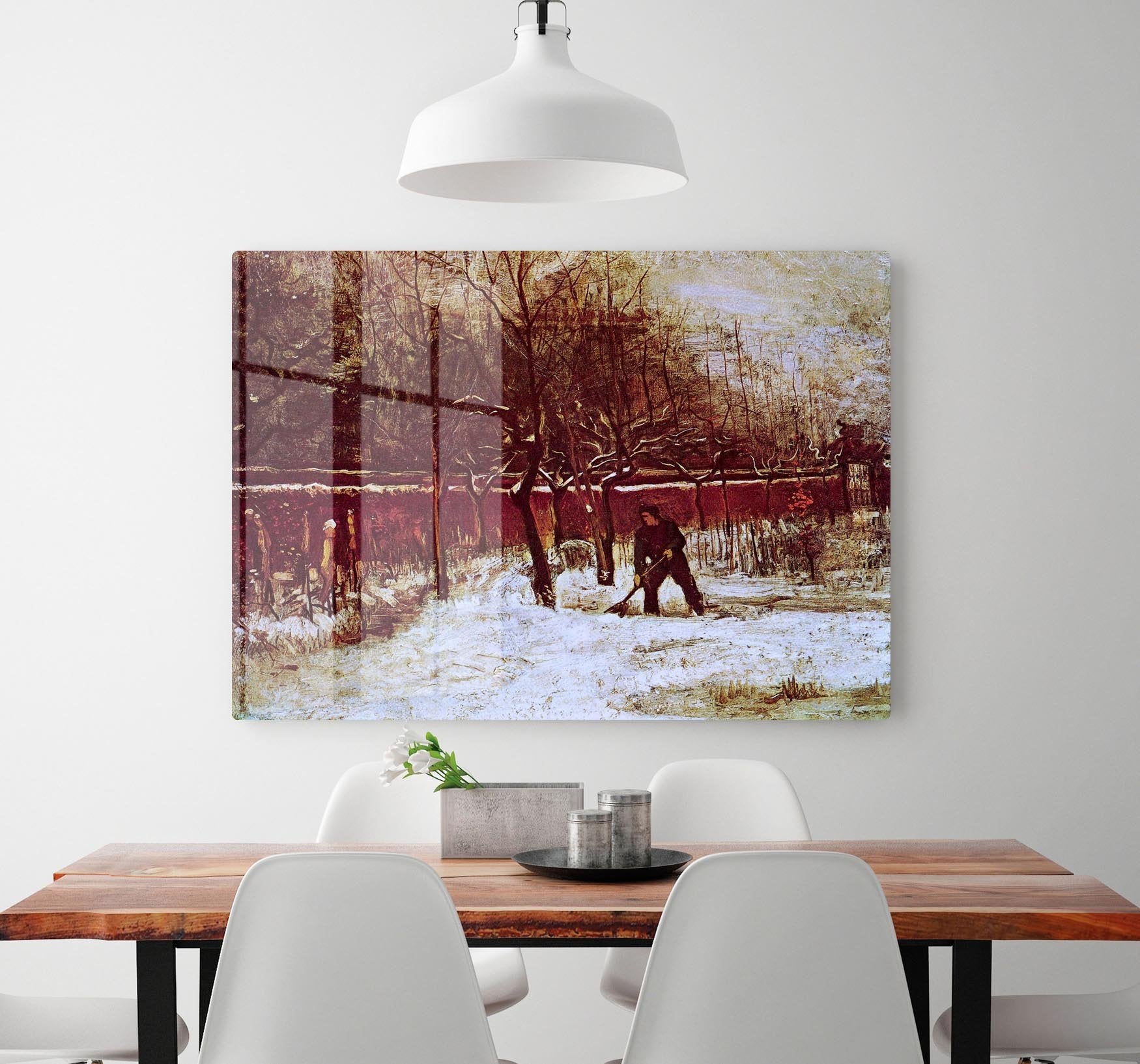 The Parsonage Garden at Nuenen in the Snow by Van Gogh HD Metal Print