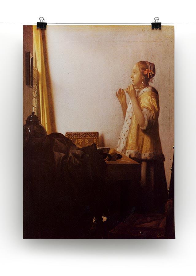 The Pearl Necklace by Vermeer Canvas Print or Poster - Canvas Art Rocks - 2