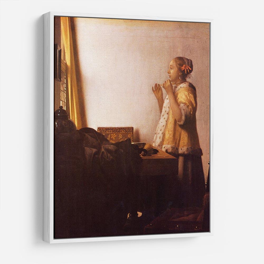 The Pearl Necklace by Vermeer HD Metal Print - Canvas Art Rocks - 7