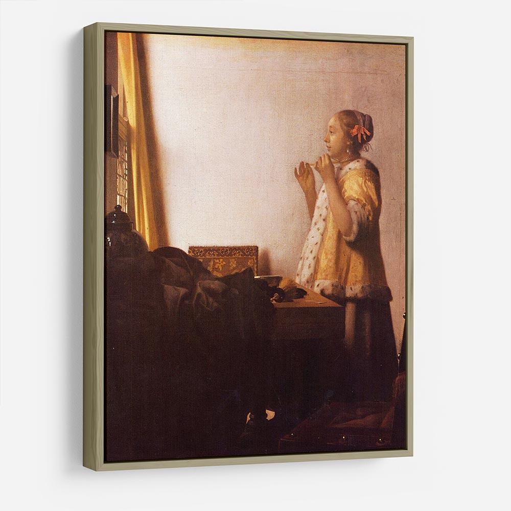 The Pearl Necklace by Vermeer HD Metal Print - Canvas Art Rocks - 8
