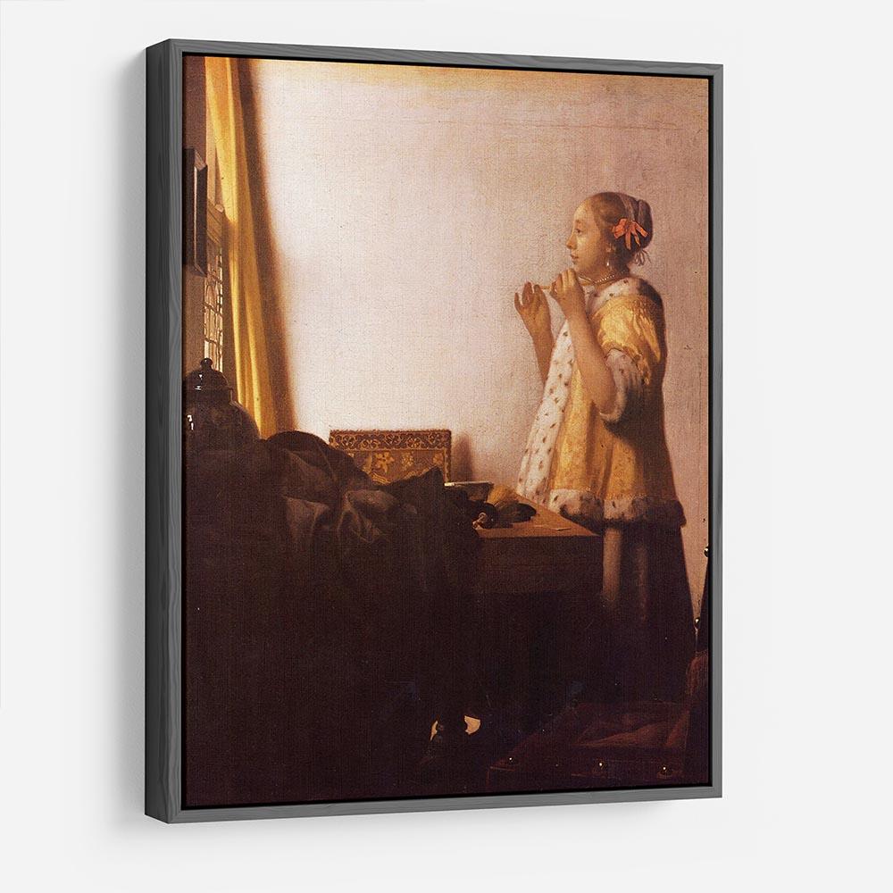 The Pearl Necklace by Vermeer HD Metal Print - Canvas Art Rocks - 9