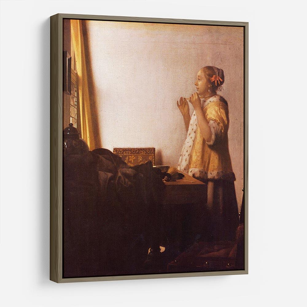 The Pearl Necklace by Vermeer HD Metal Print - Canvas Art Rocks - 10