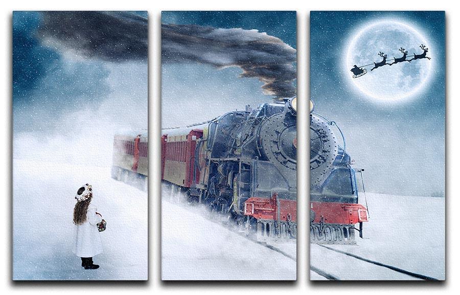 The Polar Express Version 2 3 Split Panel Canvas Print - Canvas Art Rocks - 1