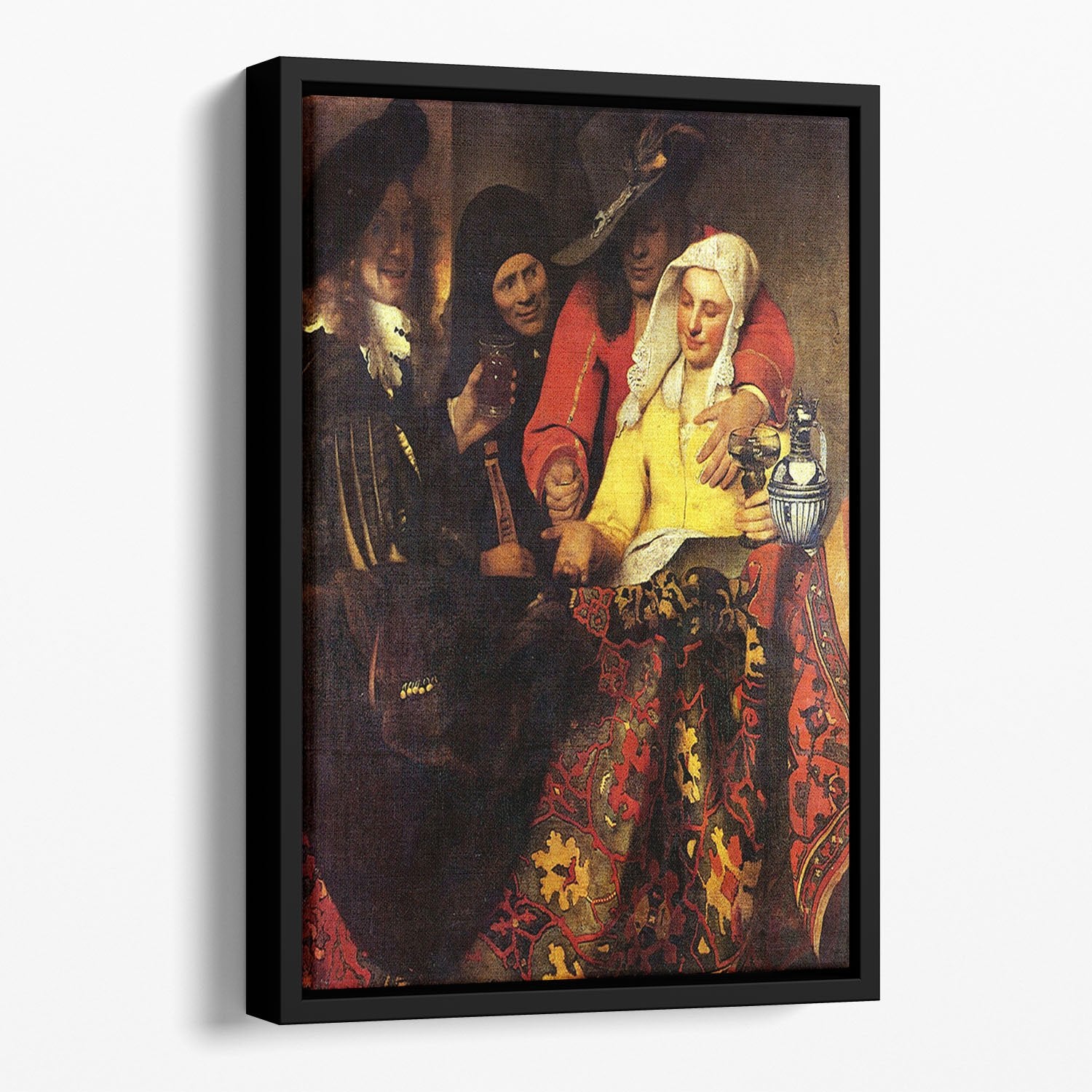 The Procuress by Vermeer Floating Framed Canvas