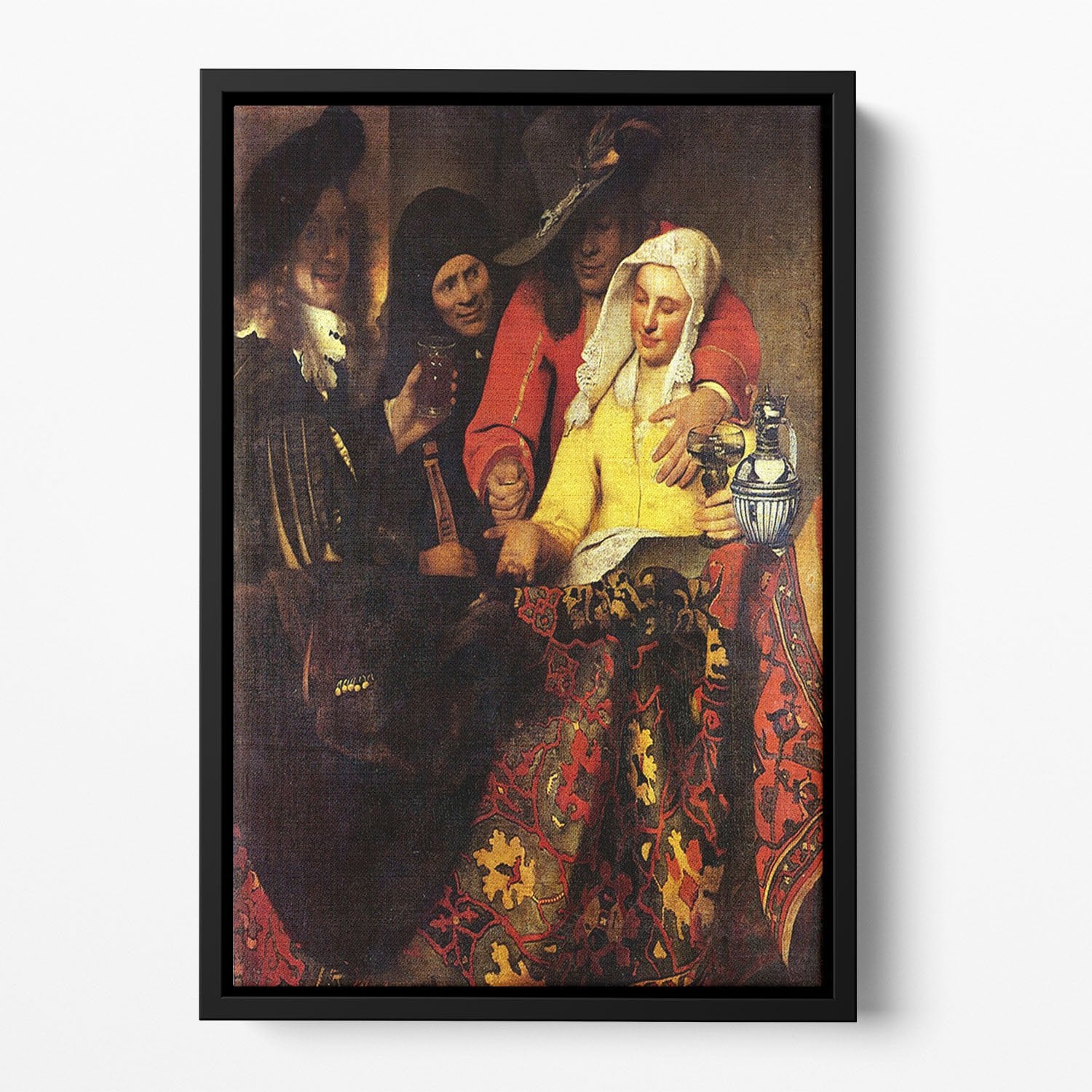 The Procuress by Vermeer Floating Framed Canvas