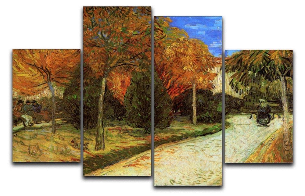 The Public Park at Arles by Van Gogh 4 Split Panel Canvas  - Canvas Art Rocks - 1
