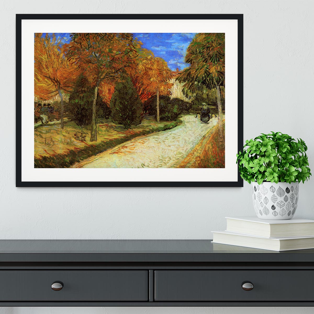 The Public Park at Arles by Van Gogh Framed Print - Canvas Art Rocks - 1