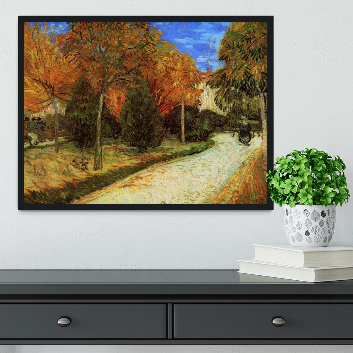 The Public Park at Arles by Van Gogh Framed Print - Canvas Art Rocks - 2