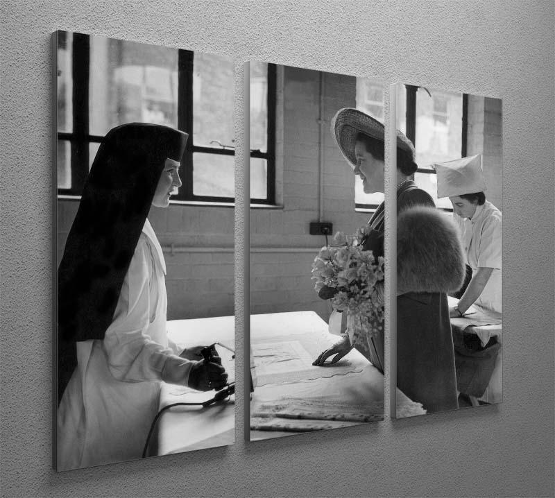 The Queen Mother at a training college 3 Split Panel Canvas Print - Canvas Art Rocks - 2