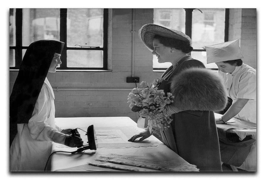 The Queen Mother at a training college Canvas Print or Poster  - Canvas Art Rocks - 1
