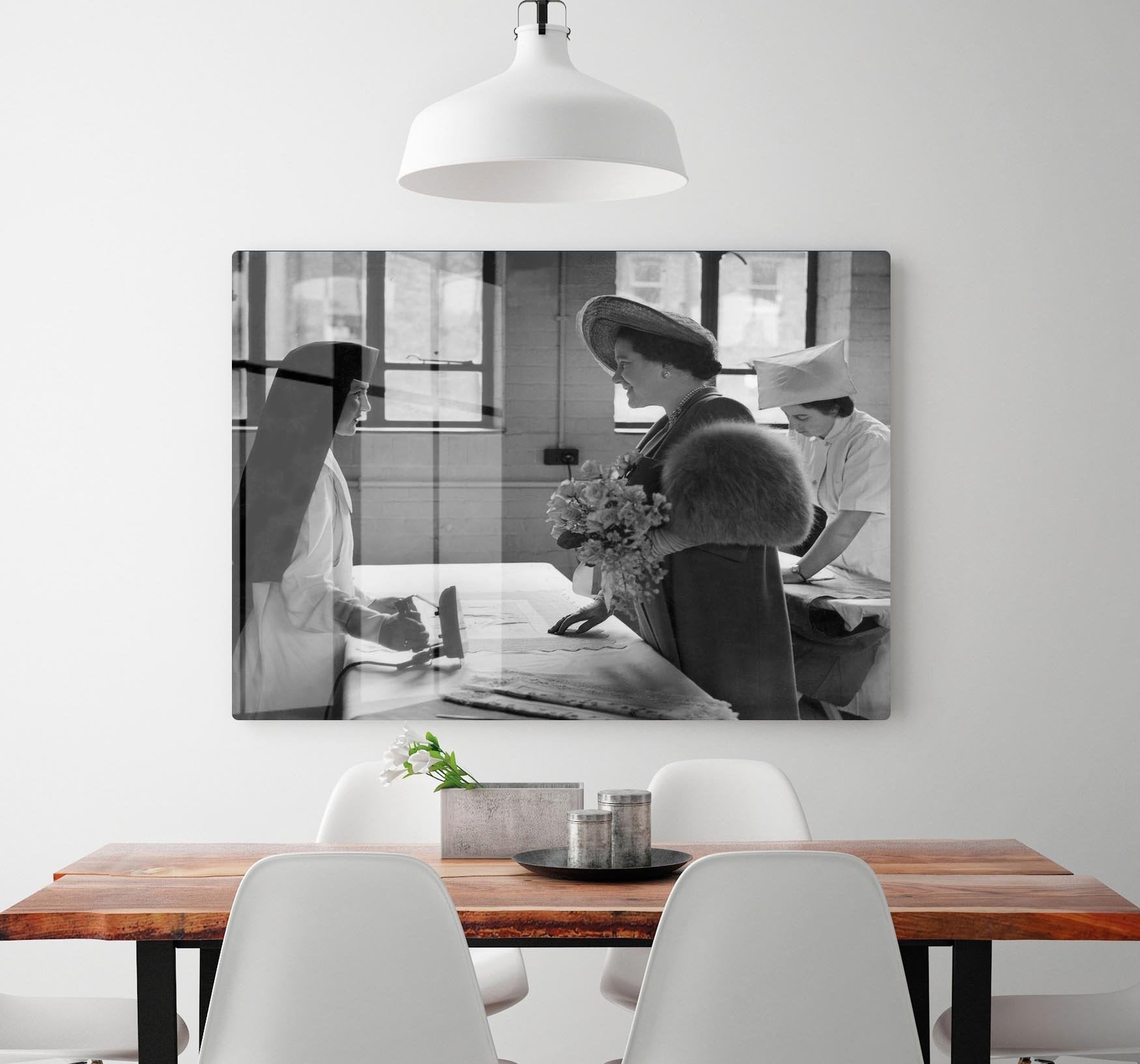 The Queen Mother at a training college HD Metal Print