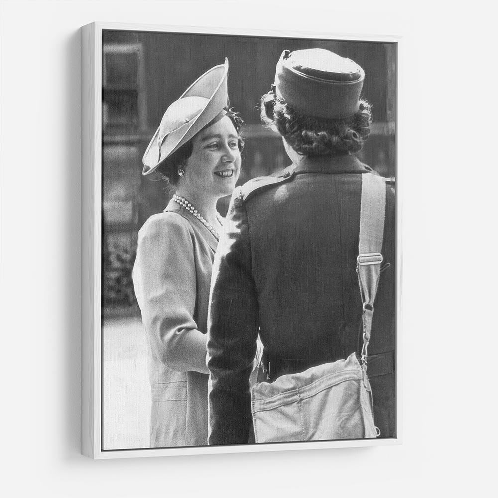 The Queen Mother inspecting WW2 service members HD Metal Print