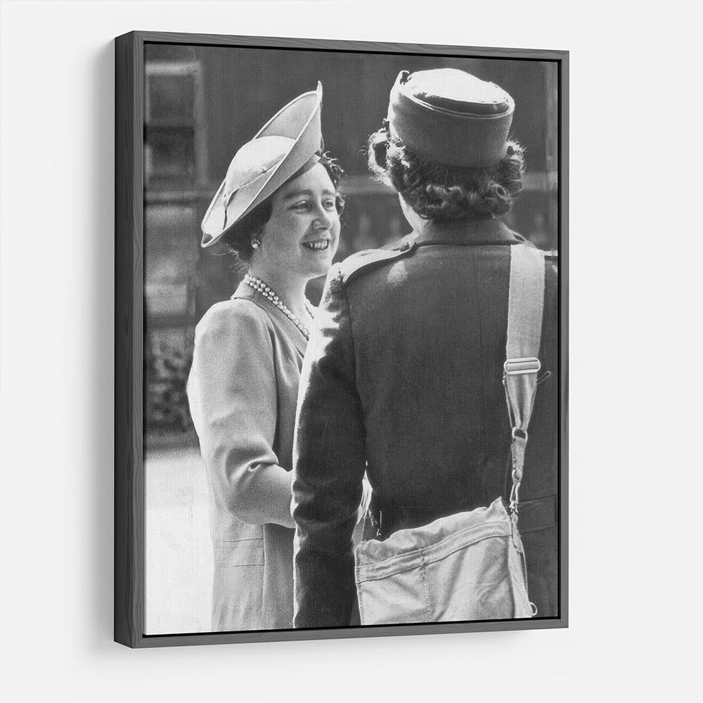 The Queen Mother inspecting WW2 service members HD Metal Print