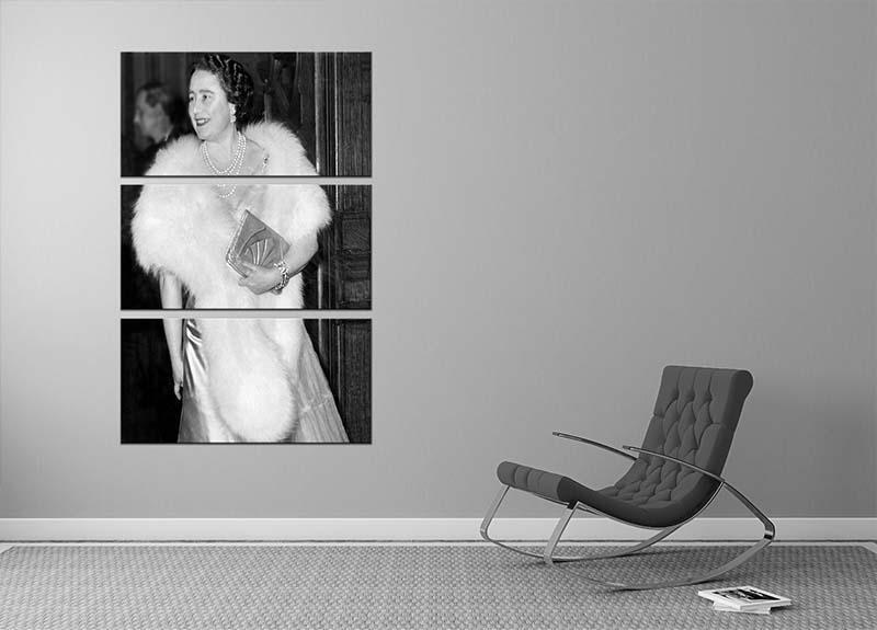 The Queen Mother on a night out at the Coliseum 3 Split Panel Canvas Print - Canvas Art Rocks - 2