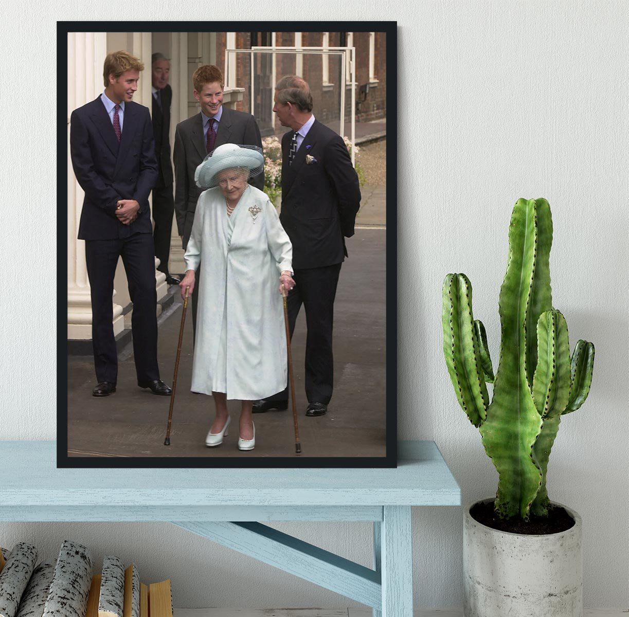 The Queen Mother on her 101st Birthday with family Framed Print - Canvas Art Rocks - 2