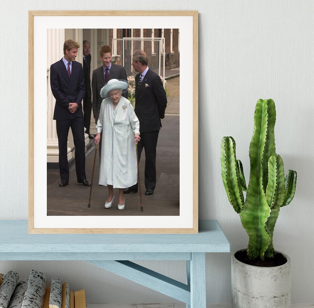 The Queen Mother on her 101st Birthday with family Framed Print - Canvas Art Rocks - 3