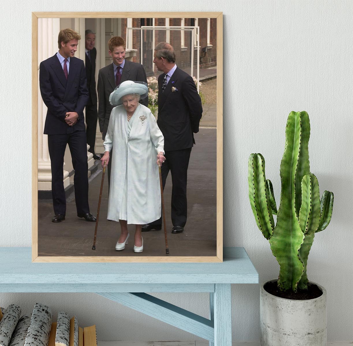 The Queen Mother on her 101st Birthday with family Framed Print - Canvas Art Rocks - 4