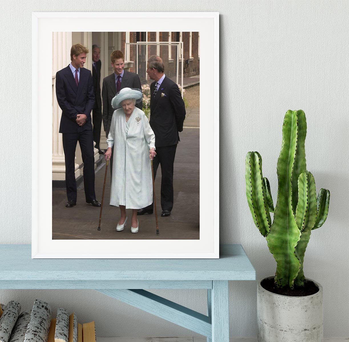 The Queen Mother on her 101st Birthday with family Framed Print - Canvas Art Rocks - 5