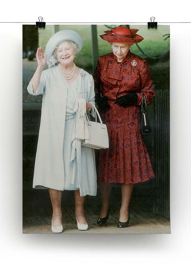 The Queen Mother on her 91st birthday with Queen Elizabeth Canvas Print or Poster - Canvas Art Rocks - 2
